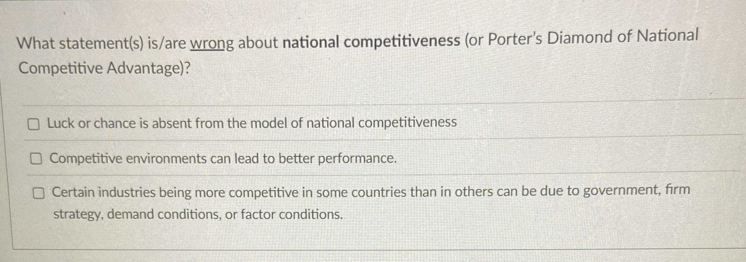 What statement ( s ) is / are wrong about