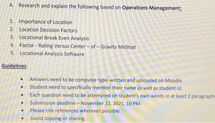 please provide as soon as possible A. Research