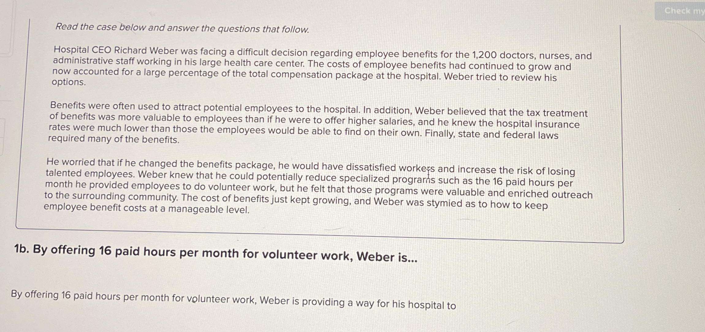 Check my Read the case below and answer the