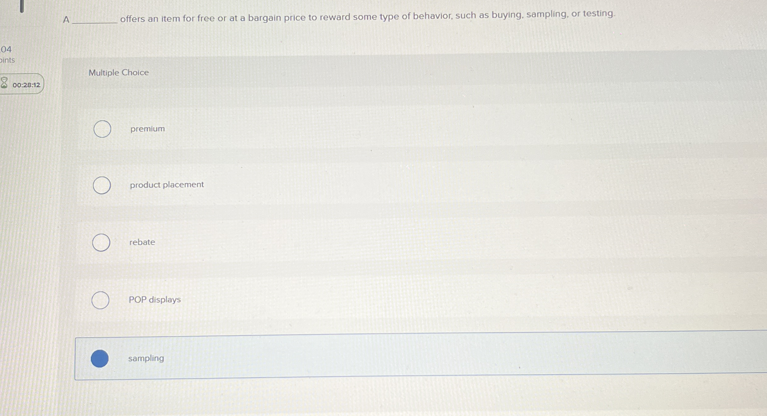 A offers an item for free or at a bargain price