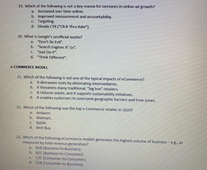 19. Which of the following is not a key reason