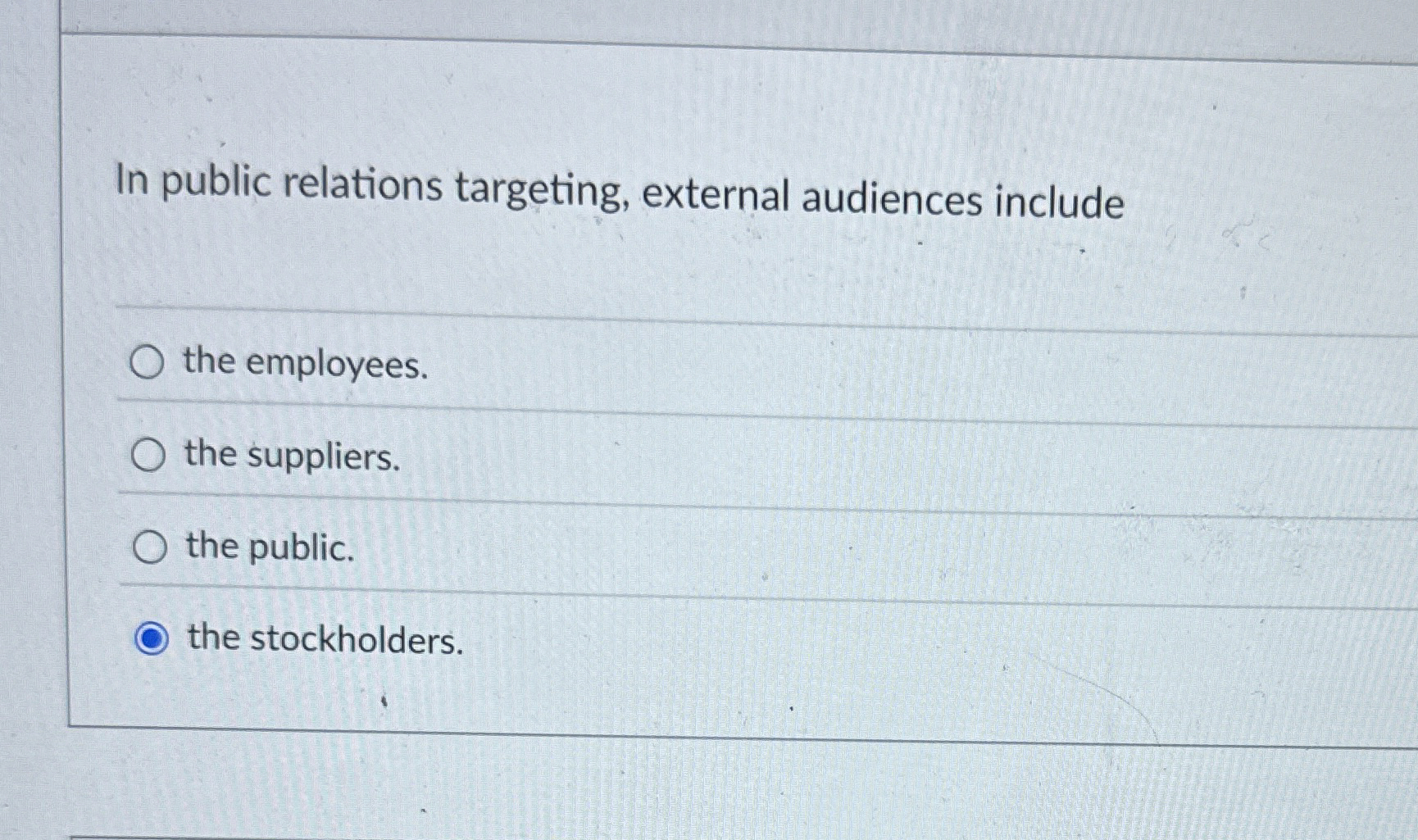 In public relations targeting, external audiences