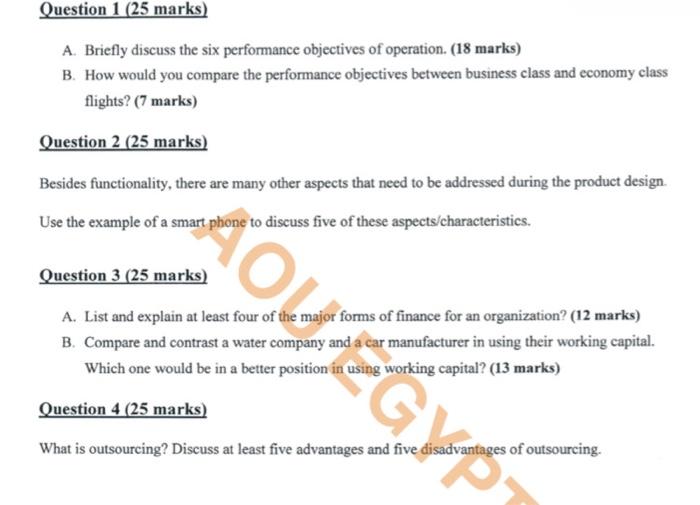 Question 1 (25 marks) A. Briefly discuss the six