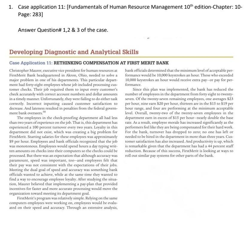 1. Case application 11: (Fundamentals of Human