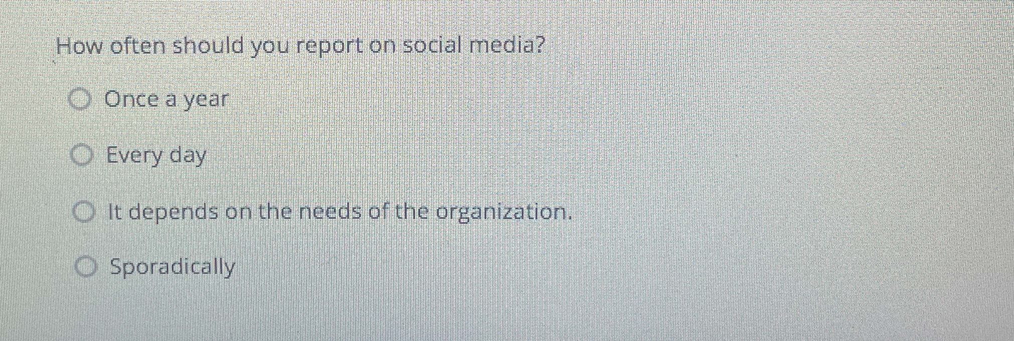 How often should you report on social media? Once