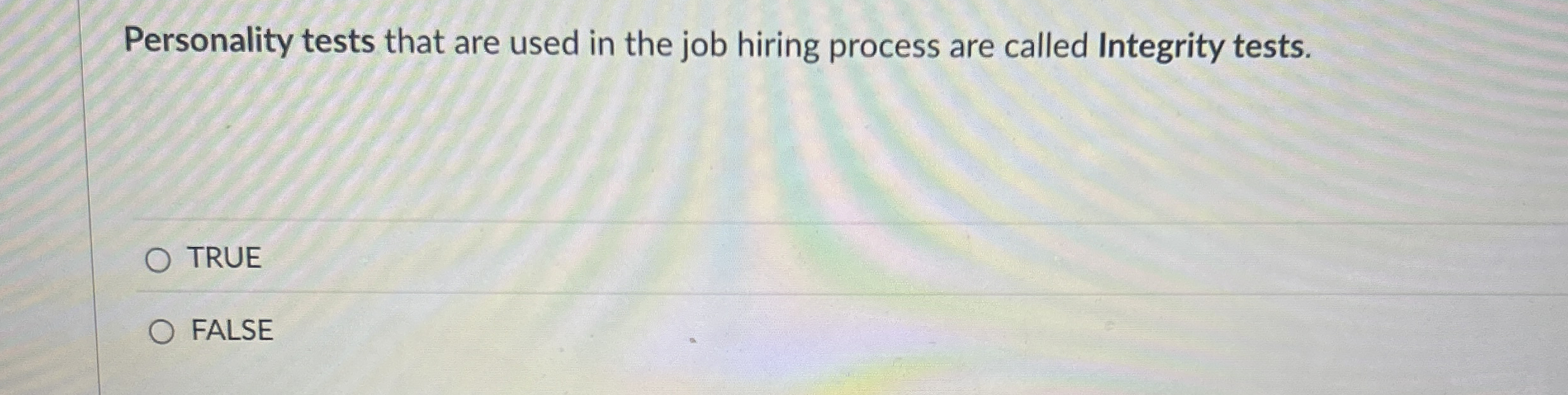 Personality tests that are used in the job hiring