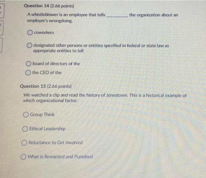 Question 1 (2.67 points) Doris was checking out