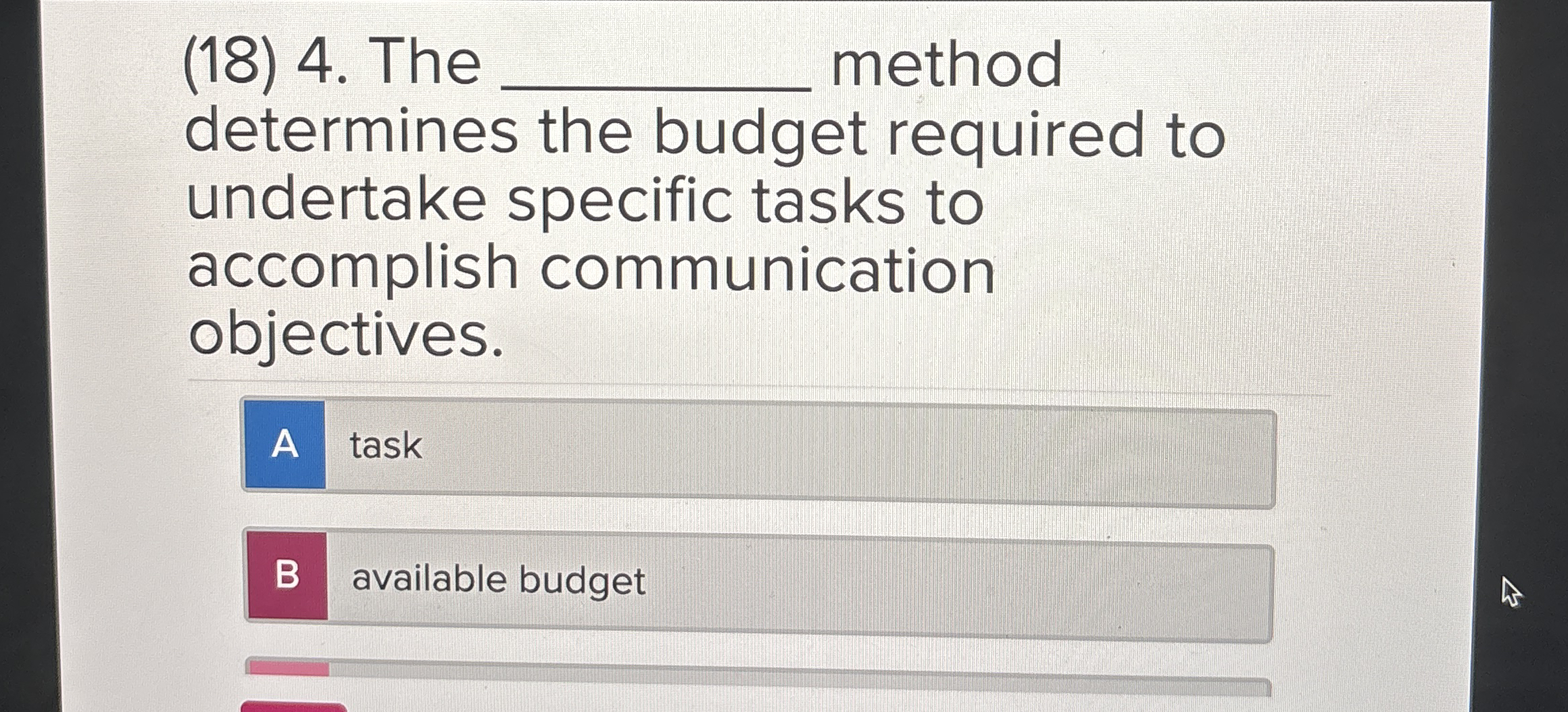 ( 1 8 ) 4 . The q , method determines the budget