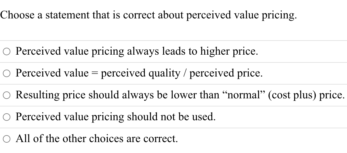 Choose a statement that is correct about