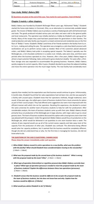 Case study: Biddy's Bakery (10) Tech Chapter 3