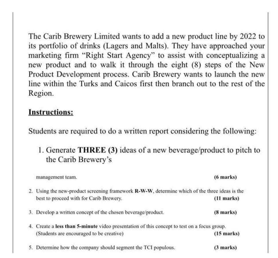 need help with question 1, 2 & 5. The Carib