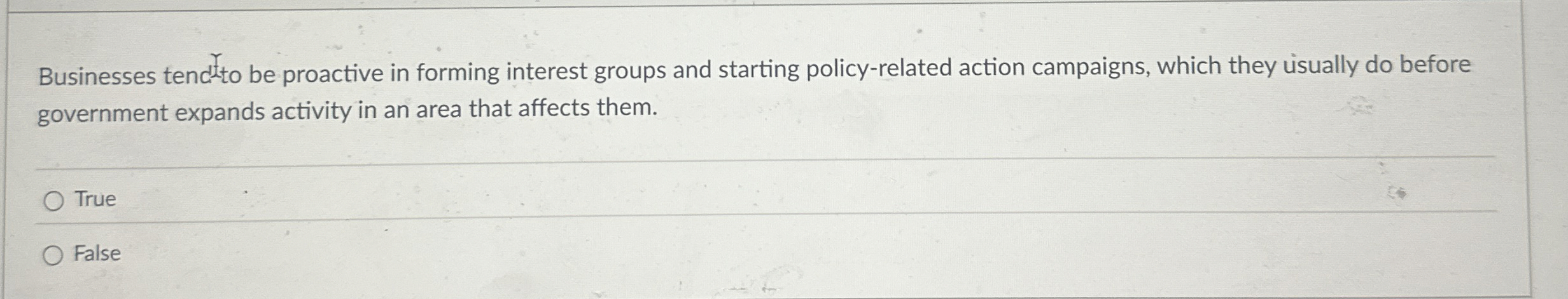 Businesses tend ? t h e to be proactive in