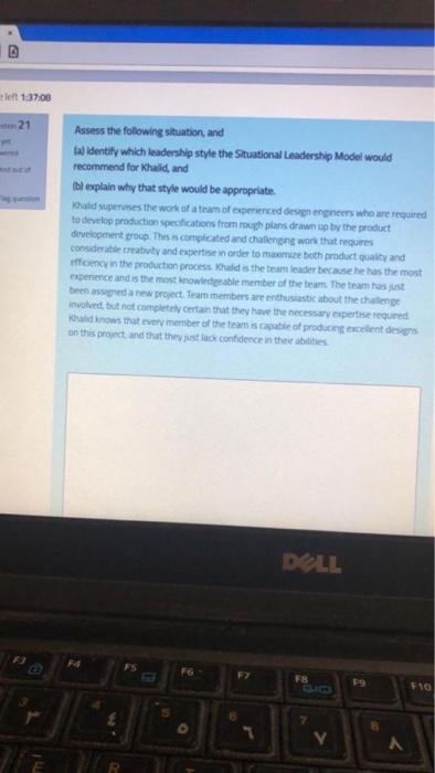 let 13700 21 Assess the following situation, and