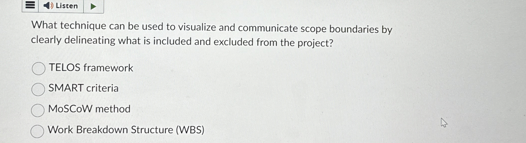 Listen What technique can be used to visualize