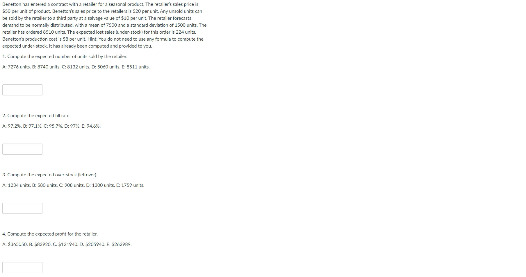 Benetton has entered a contract with a retailer