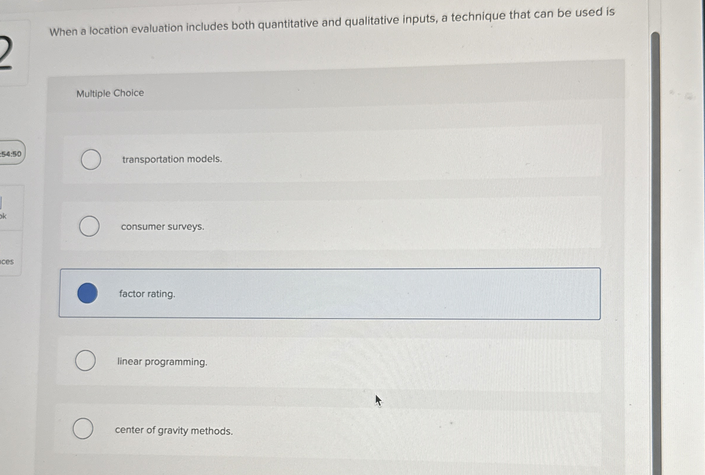 When a location evaluation includes both