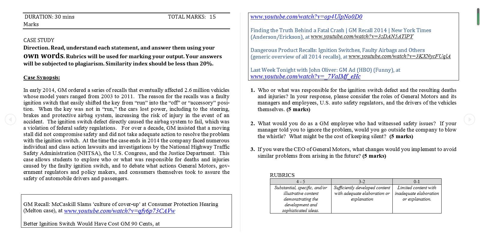 Subject: CORPORATE GOVERNANCE AND ETHICS Note: