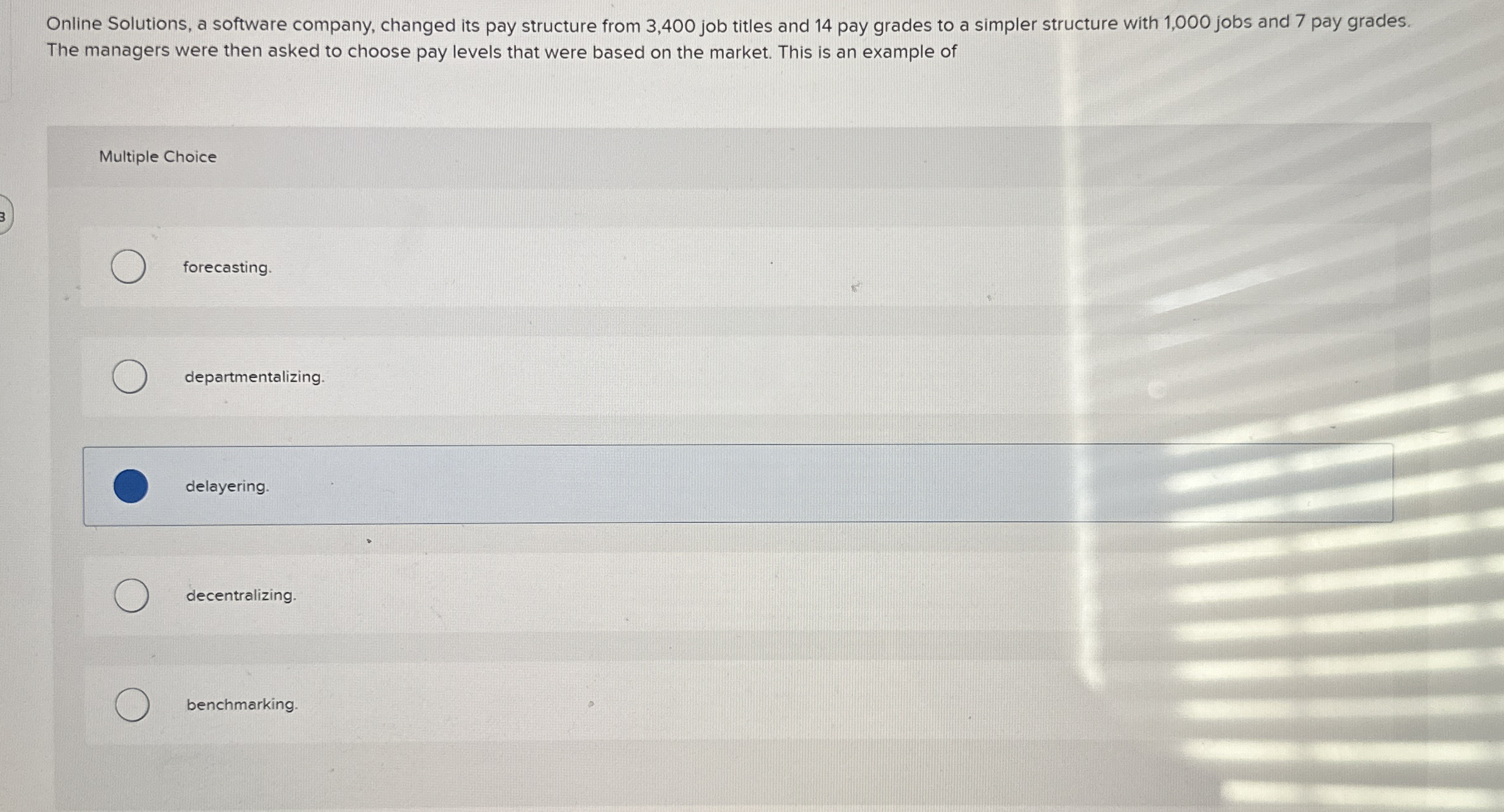 Online Solutions, a software company, changed its