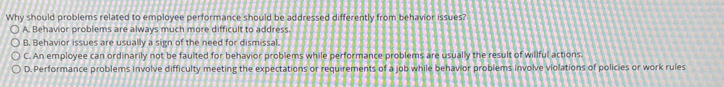 Why should problems related to employee