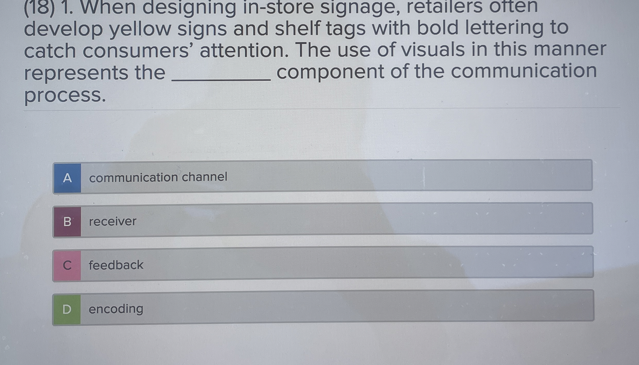 ( 1 8 ) 1 . When designing in - store signage,