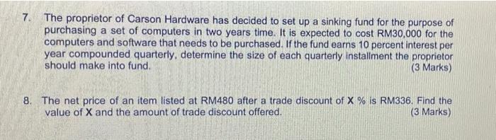 need help with this 7. The proprietor of Carson