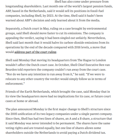 Shell to Move Headquarters to London Amid Energy