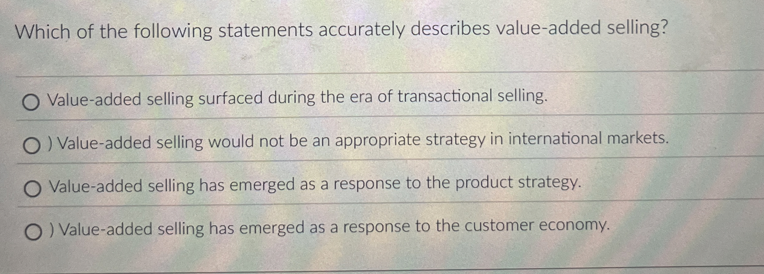 Which of the following statements accurately