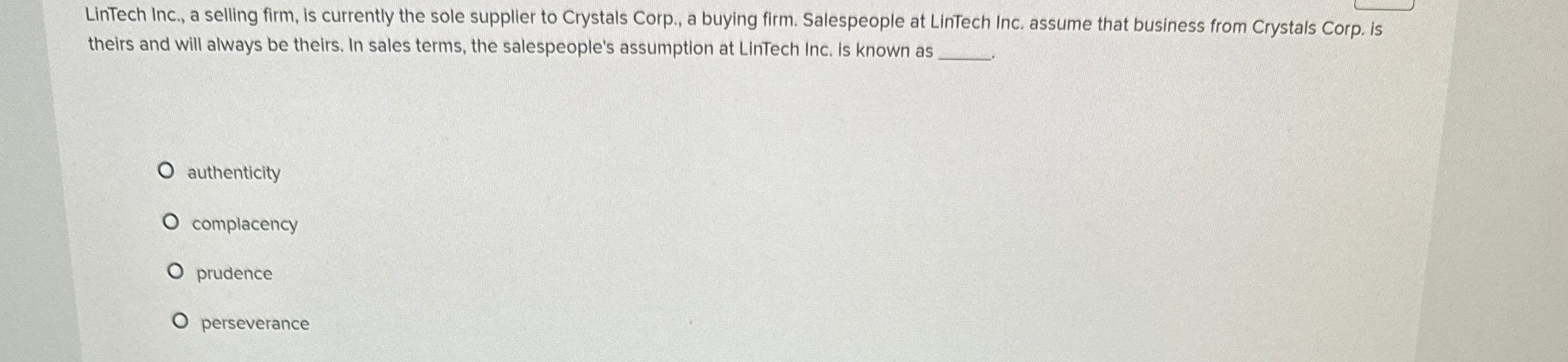 LinTech Inc., a selling firm, is currently the