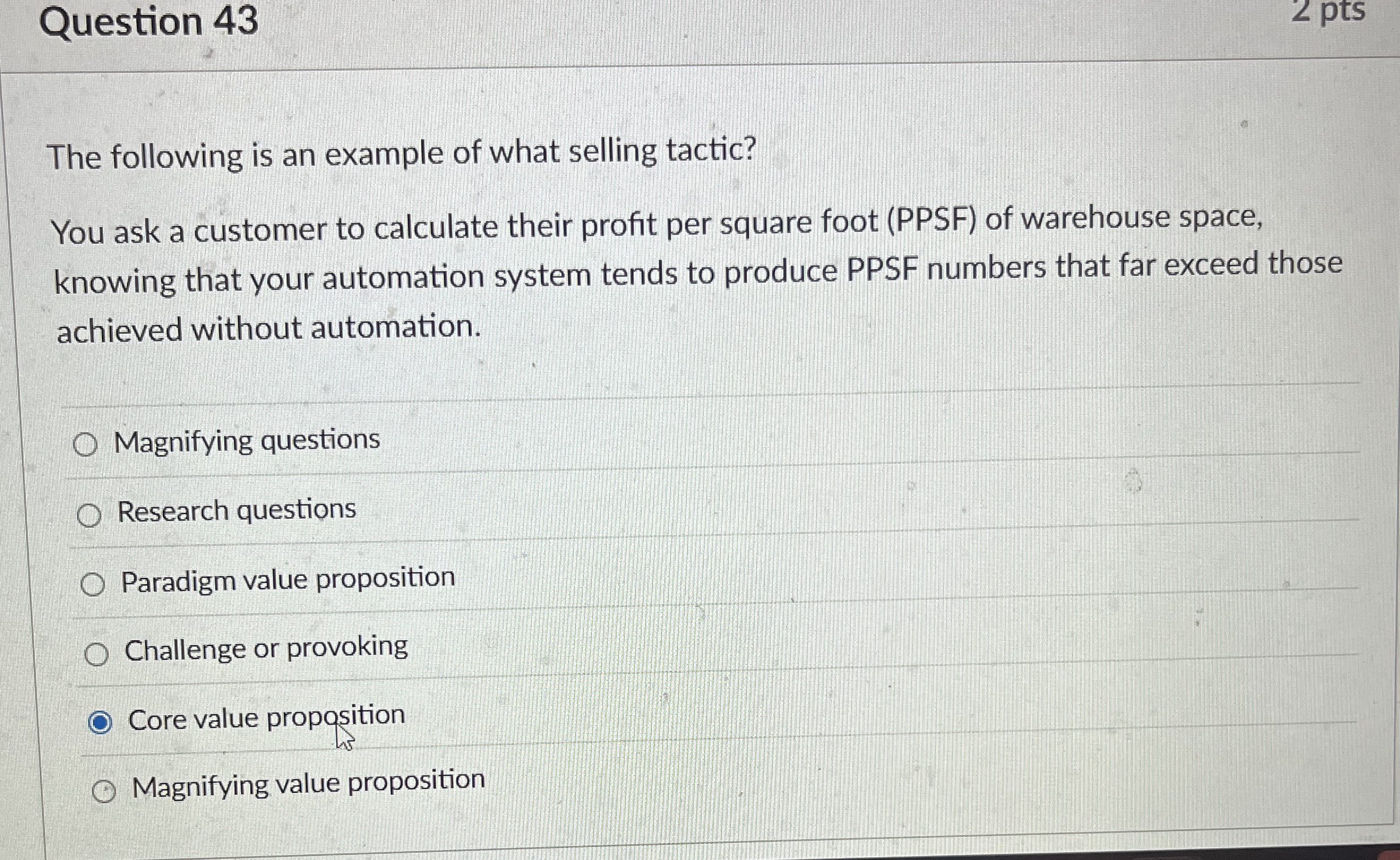 Question 4 3 2 pts The following is an example of