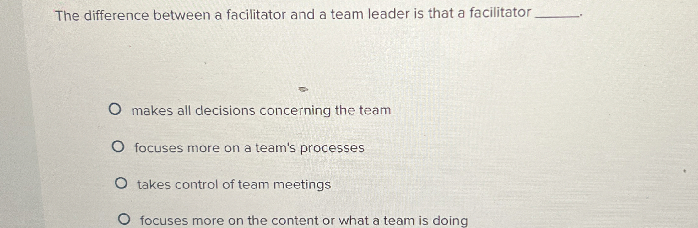 The difference between a facilitator and a team