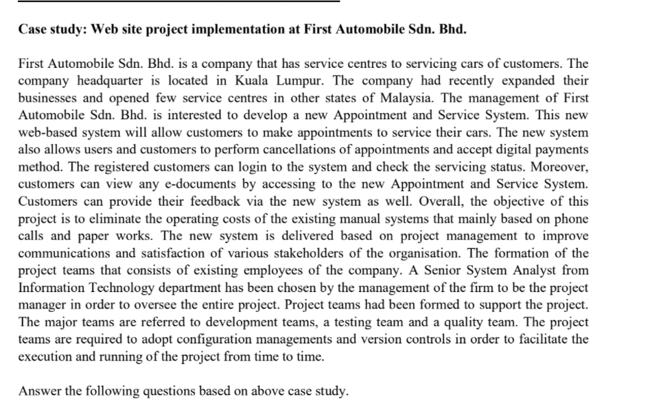 Case study: Web site project implementation at