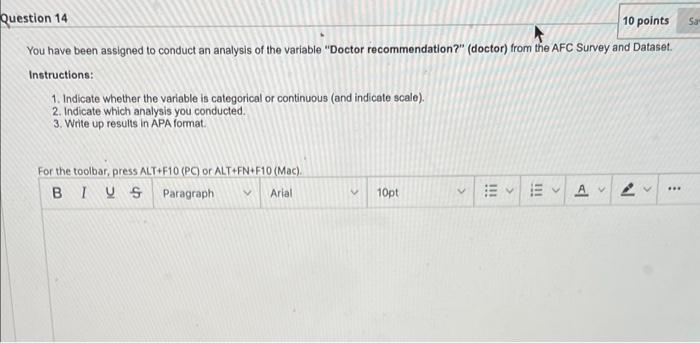 sos Sa Question 14 10 points You have been