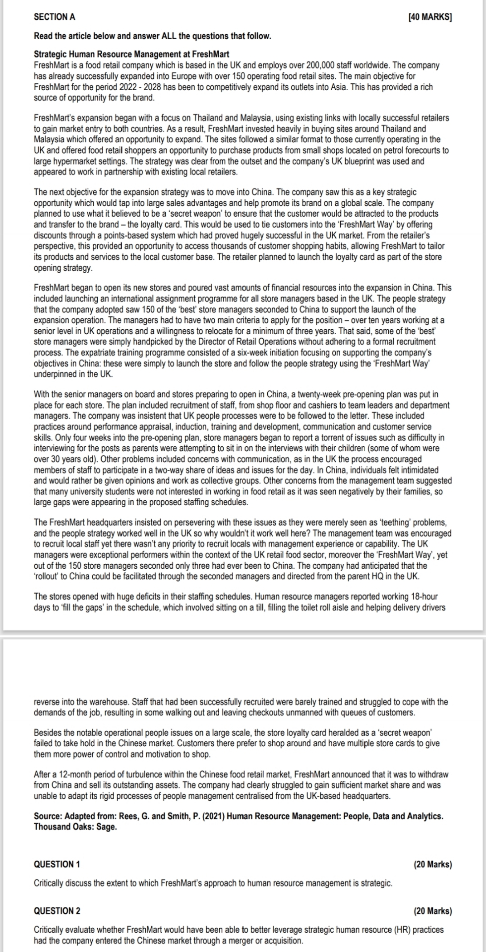 SECTION A [ 4 0 MARKS ] Read the article below