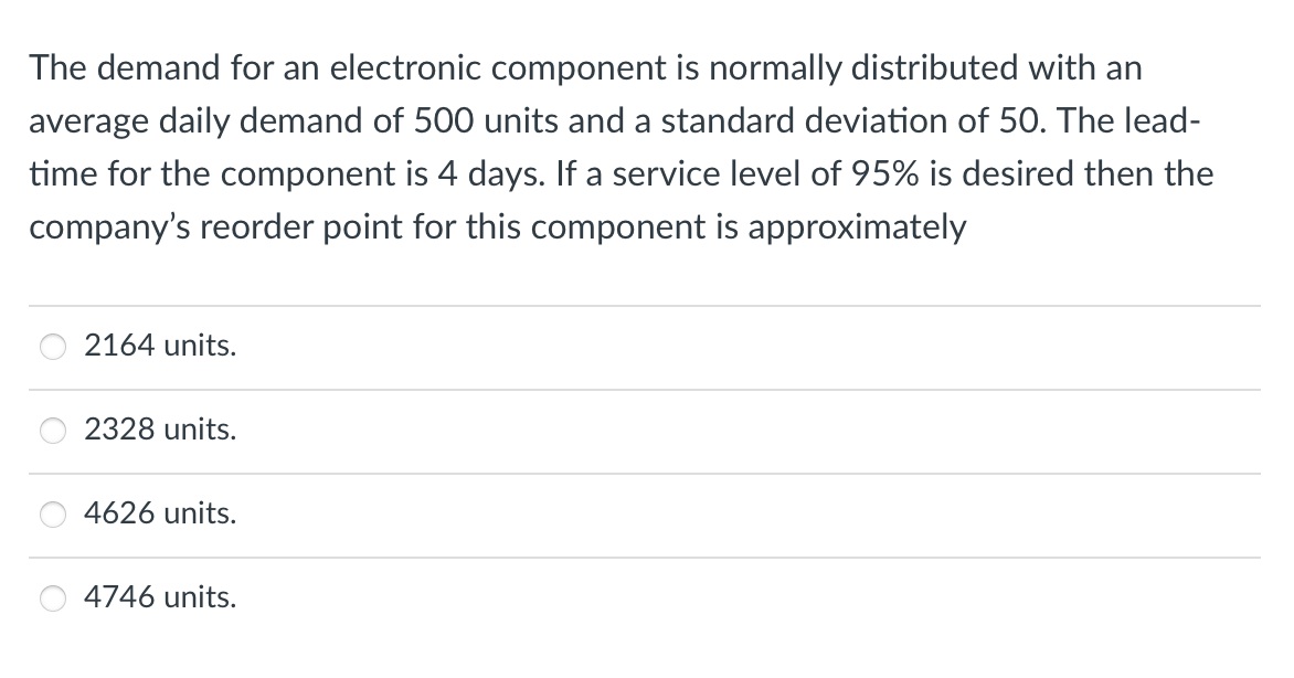 The demand for an electronic component is