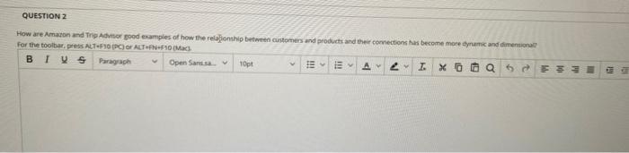 QUESTION 2 How are Amazon and Trip Advisor good