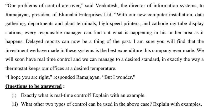 "Our problems of control are over," said