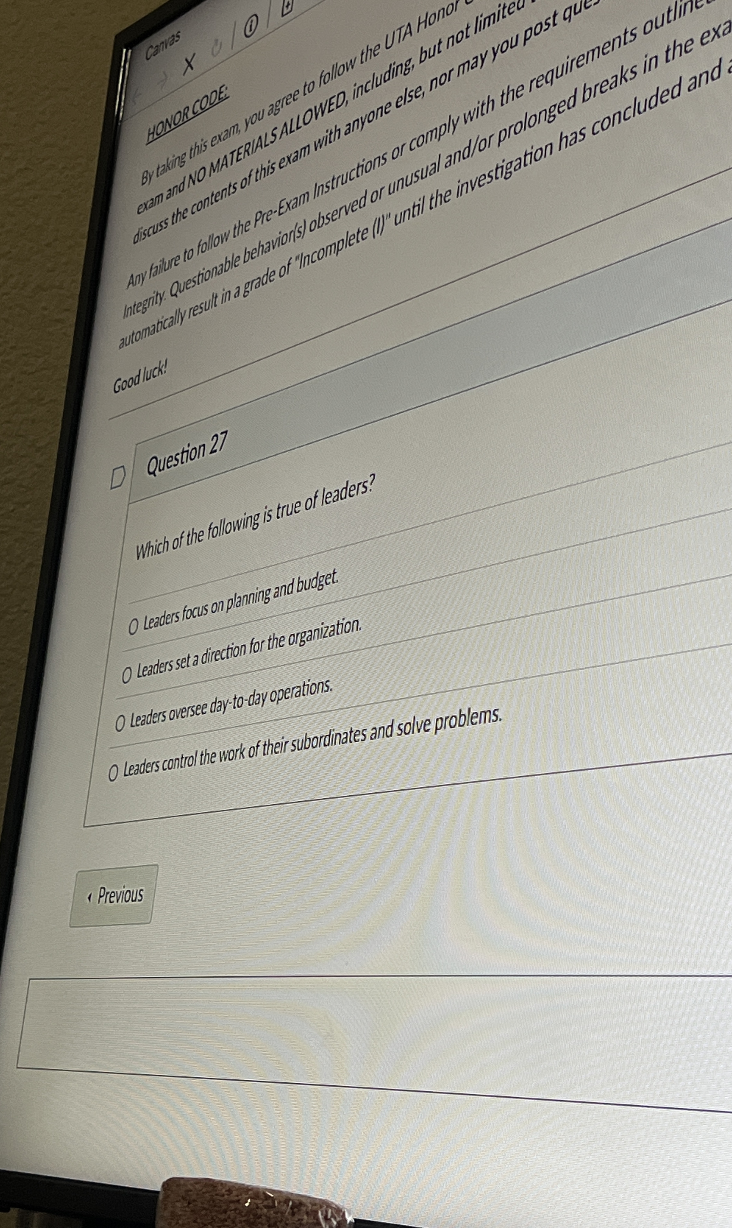 ( 1 ) Question 2 7 Which of the follow wing is