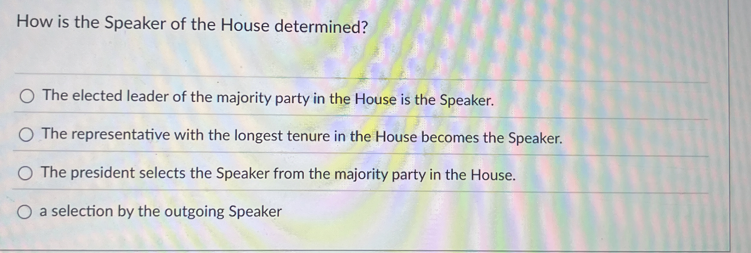 How is the Speaker of the House determined? The