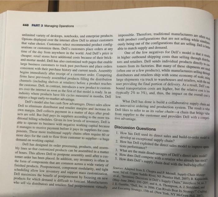 CASE STUDIES Dell's Value Chain Dell Computer,