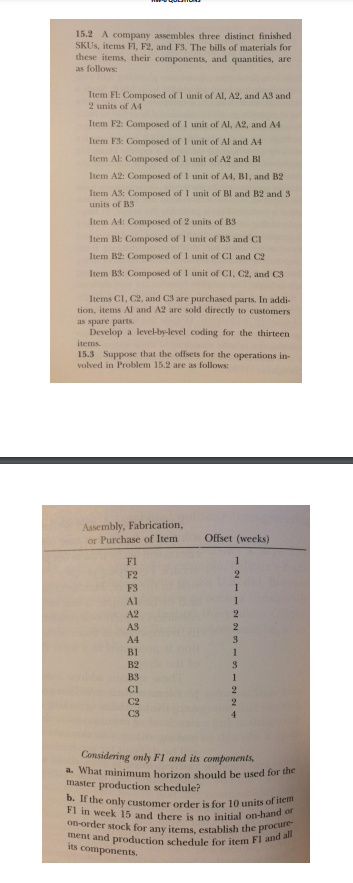1 5 . 2 A company assembles three distinct