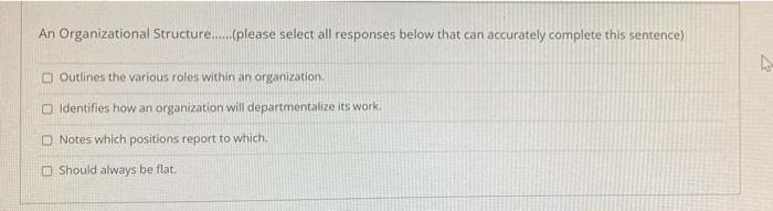 SELECT ALL THAT APPLY An Organizational