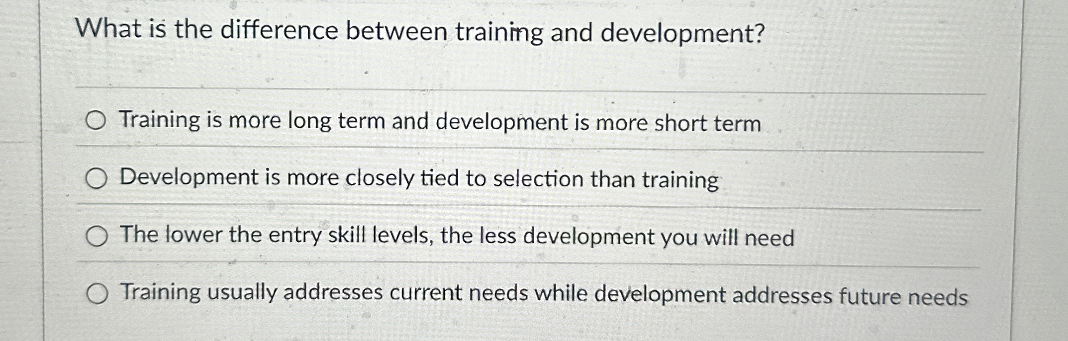 What is the difference between training and
