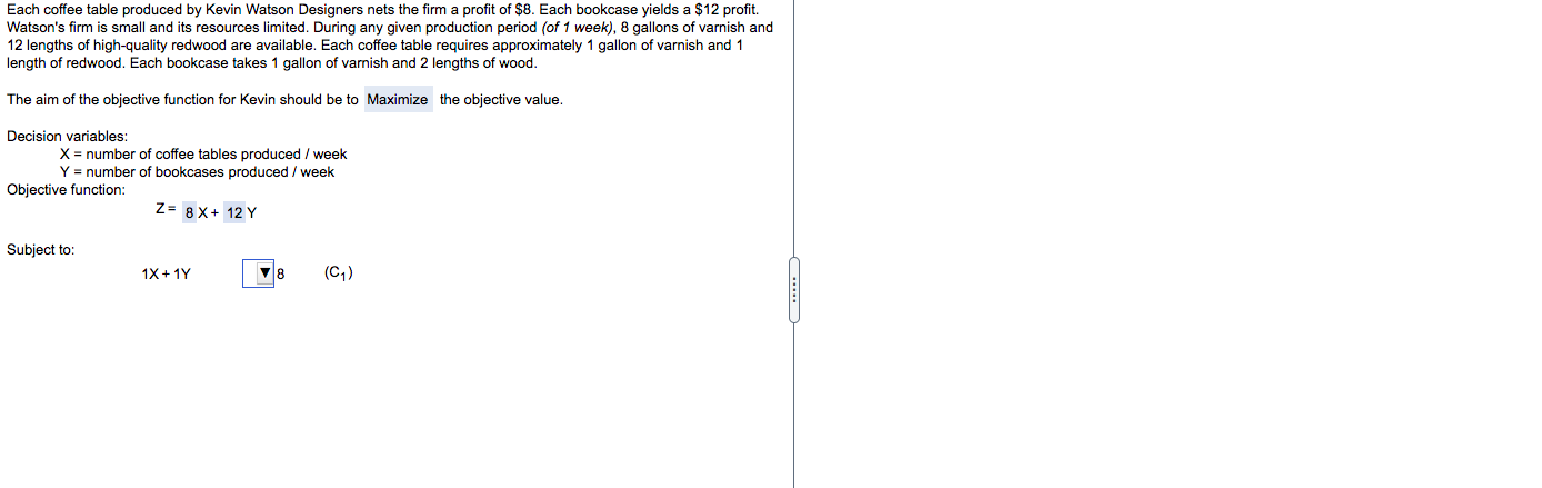 The optimum solution is: x = (round your response