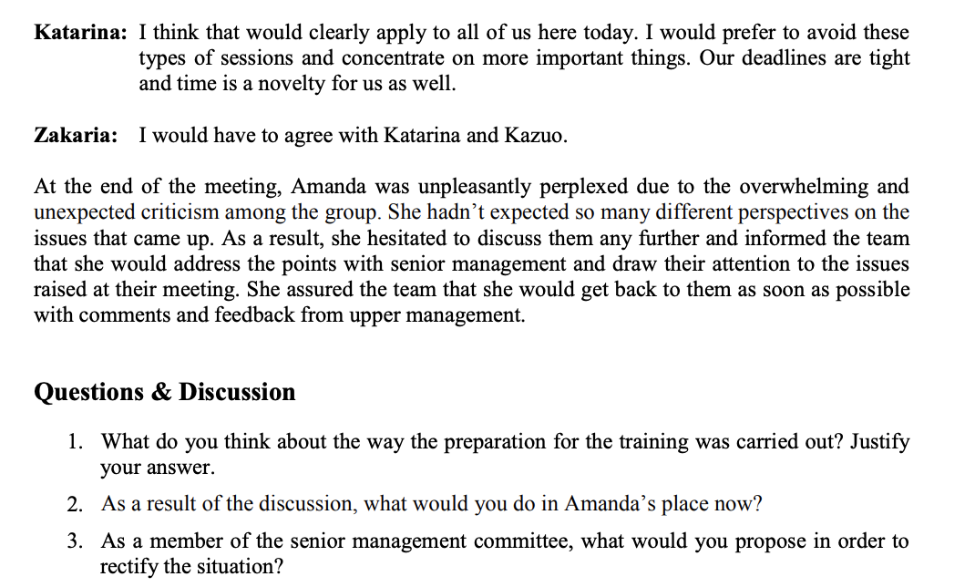 answer the question 3. Managing Multicultural