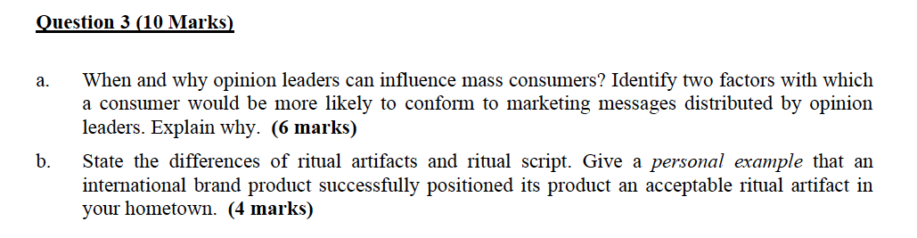 post by wechat: bbwxnly Question 3 (10 Marks) a.