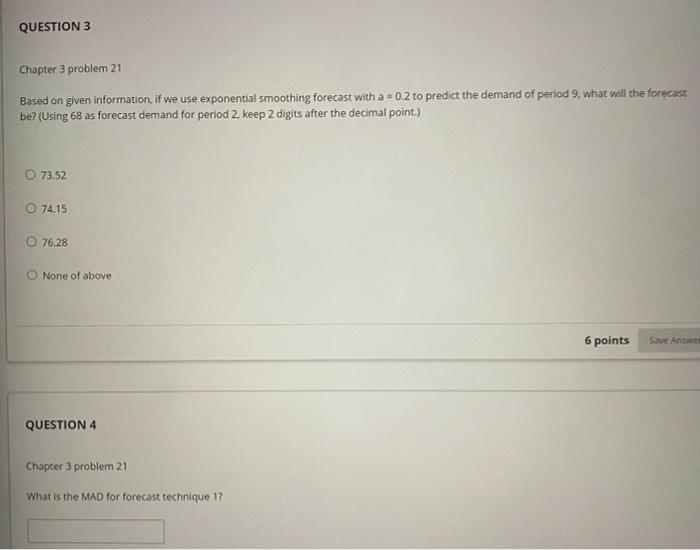 19 20 165 21. Two different forecasting