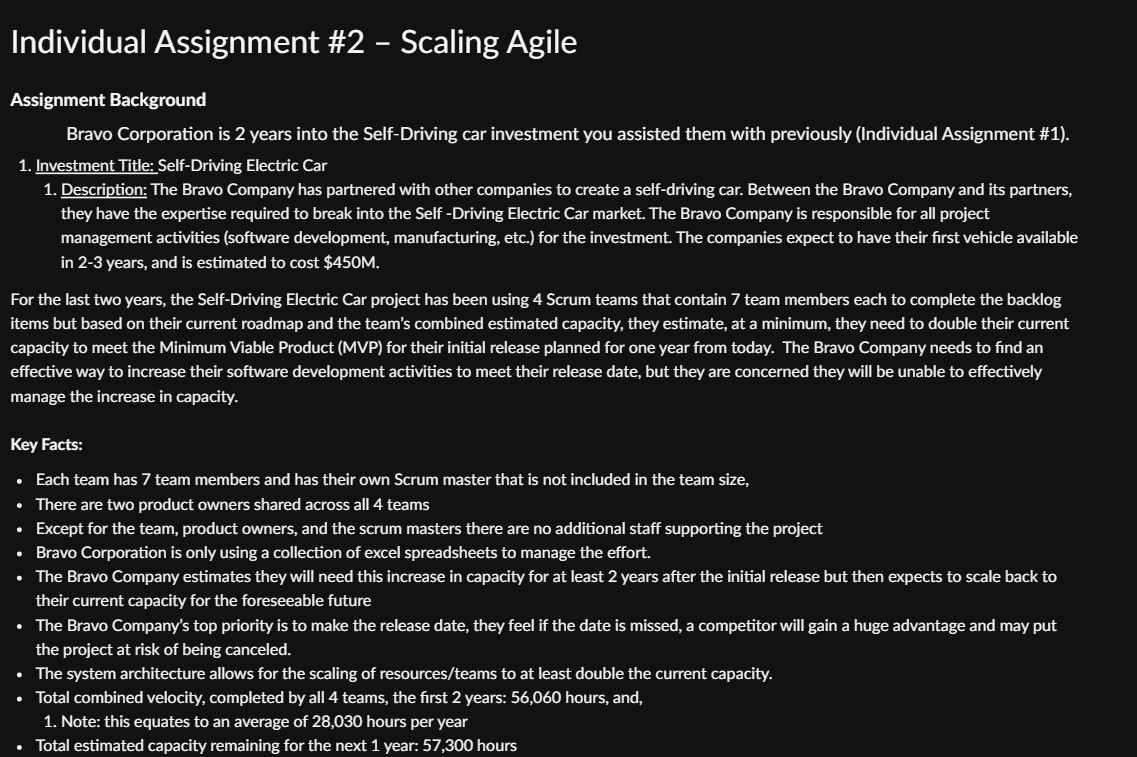 Individual Assignment # 2 - Scaling Agile