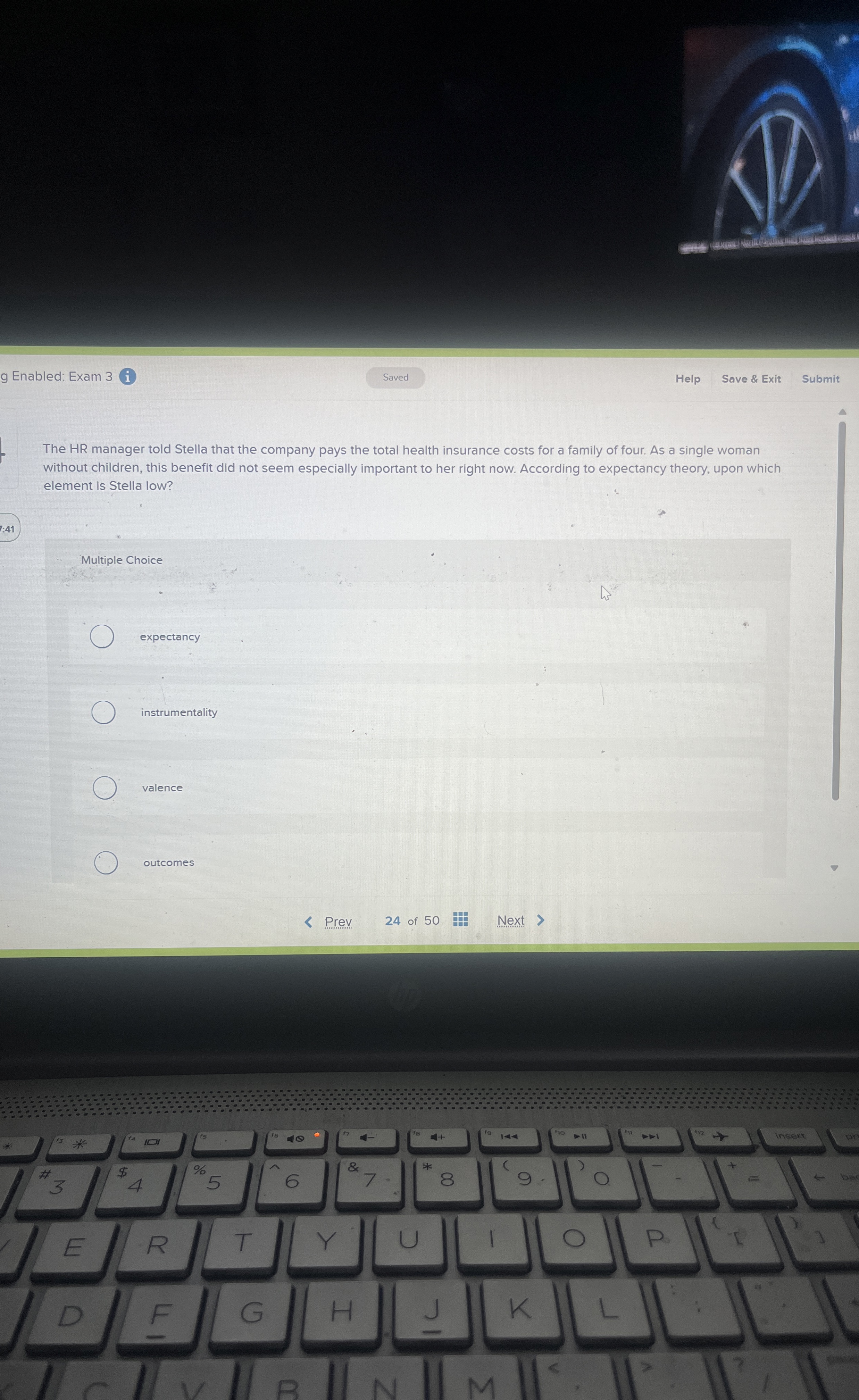 g Enabled: Exam 3 i Help Save & Exit Submit The