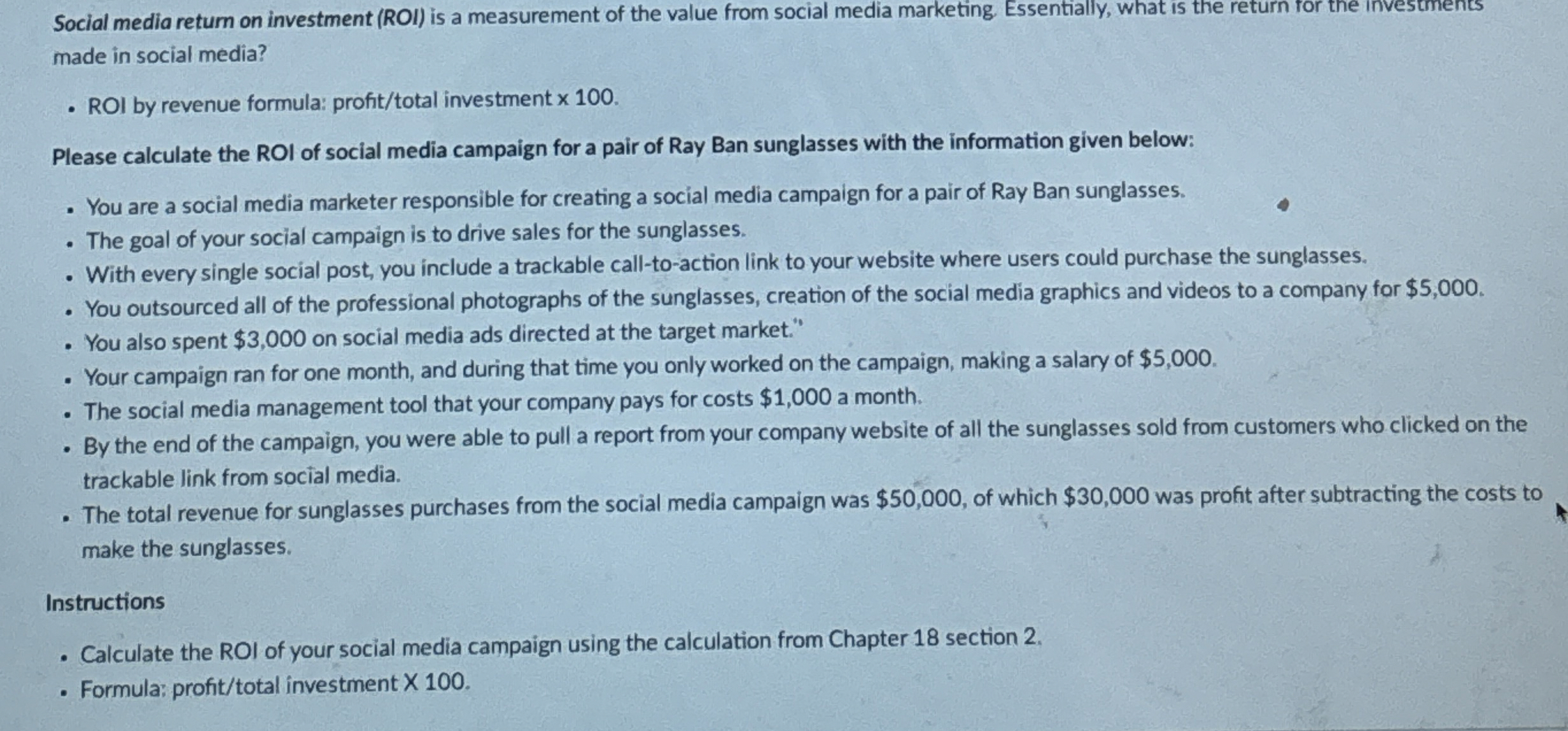 Social media retum on investment ( ROI ) is a