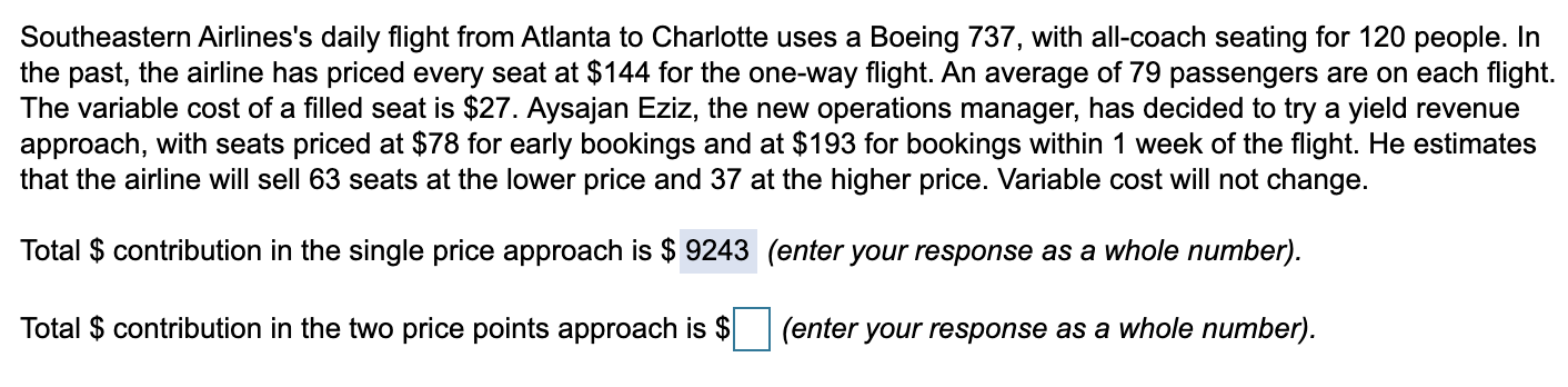 Southeastern Airlines's daily flight from Atlanta